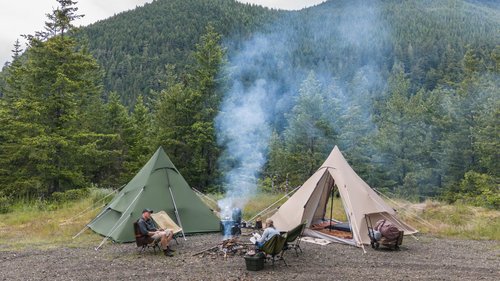 DOD RX Pyramid Tent for Camping - Durable All Season Teepee Tents for Adults - 6 Person Tipi Pyramid-Shaped Camping Tents - Quick Easy Setup - Large