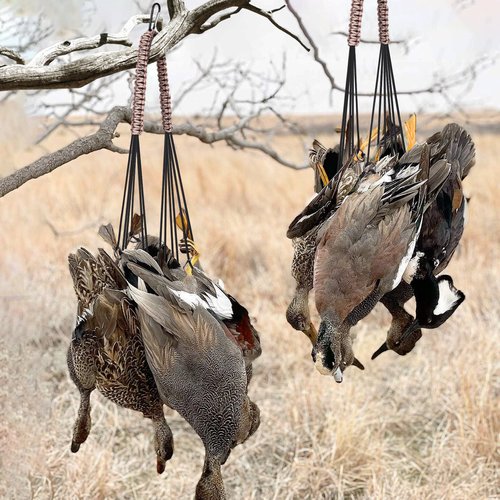 TOBWOLF Duck & Bird Tote with 12 Drops Slip Ring, Metal Loop Goose & Duck Hanger, Waterfowl Tote, Dove Bird Carrier, Paracord