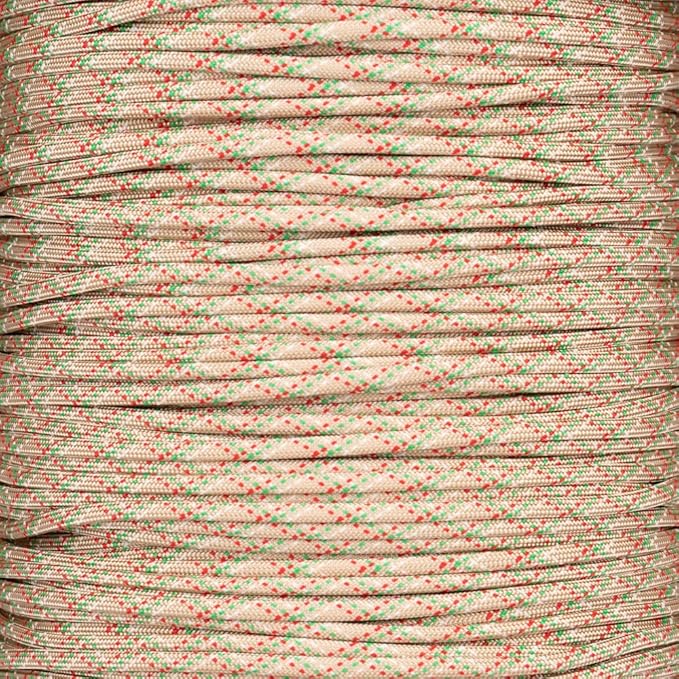 Paracord Planet Holiday Colors 550 Paracord – Great for DIY, Bracelets, and Lanyards – Sugar Cookie (50 Feet)