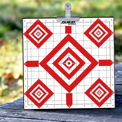 Aimax Outdoor 12"x12" Sight in Paper Shooting Targets, Shooting Range Paper Target for BB Gun, Airsoft, Handgun, Pistol, Rifle, Fit for Pellet Gun Target Trap (50 Pack)