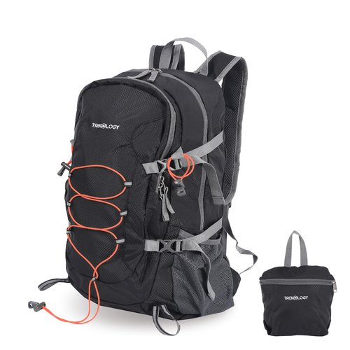 TREKOLOGY 30L Waterproof Lightweight Backpack – Foldable, Durable Daypack for Men & Women with Chest Strap & Multiple Compartments – Compact, Comfortable, Ideal for Hiking, Camping, Travel & Outdoors