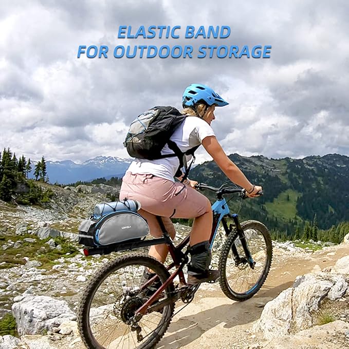 Lixada Bicycle Back Pannier Bag Bicycle Back Seat Bag Saddle Bag Shoulder Bag for Mountain Bike Cycling Outdoor