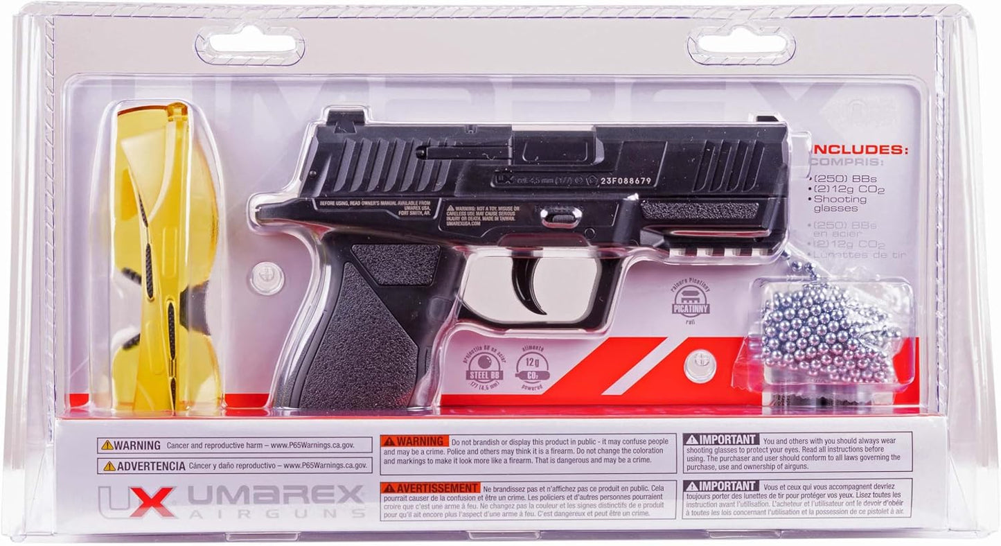 Umarex MCP .177 Caliber BB Gun Air Pistol Kit - Includes BBS, CO2 Cartridges, and Safety Glasses