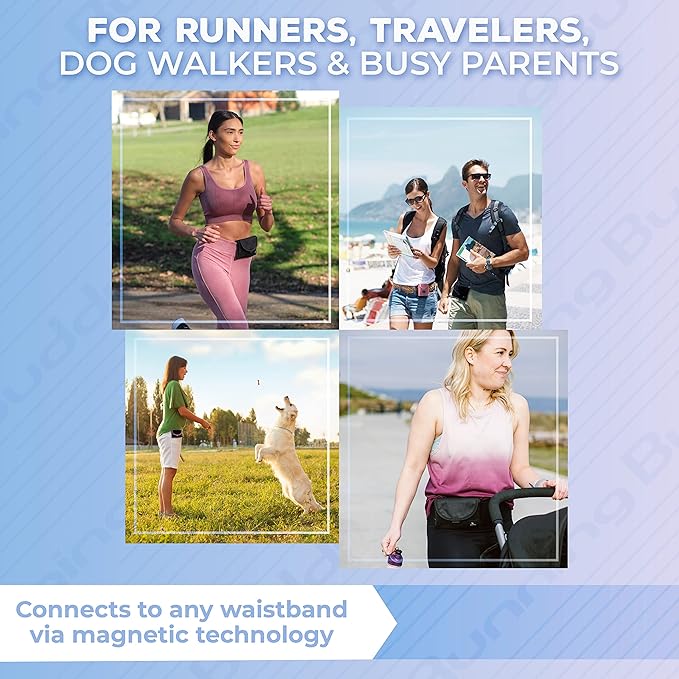 Running Buddy XXL Running Fanny Pack for Men & Women - Black | Running Waist Pack for Jogging, Hiking, Cycling | Phone, Money & Key Holder - No Bounce, Chafe, Slip | Water Resistant & Sweat Proof