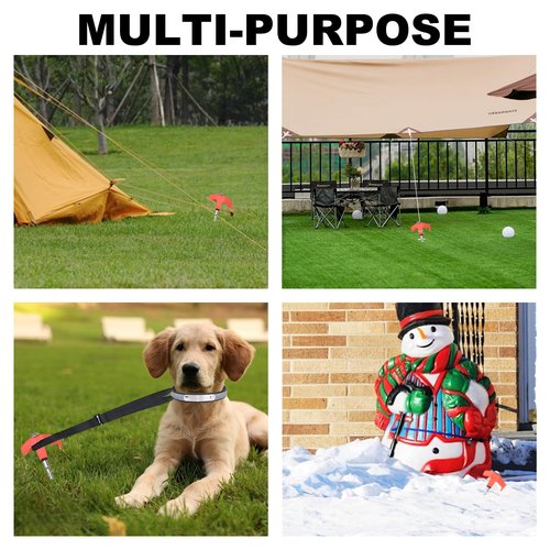 LATTHANT 20 Pcs Tent Stakes Heavy Duty, 8 in Ground Anchors Screw in, Grow in the Dark Screw in Tent Stakes, Camping Stakes with Storage Box, Threaded Tent Spikes with Hex Head Driver and Stake Puller
