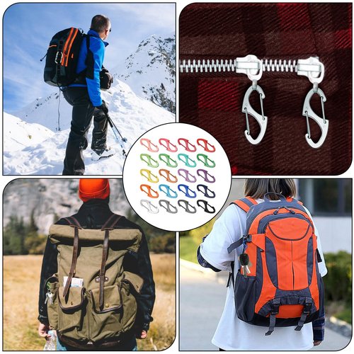 20 PCS Aluminum Carabiner Clips 1.6 Inch D Clips Ring Small Carbineers Keychain Spring Snap Hooks Mini Carabiner Clip Set for Keys, Dog Leash, Outdoor Camping Fishing Hiking Accessories(20 Colors)