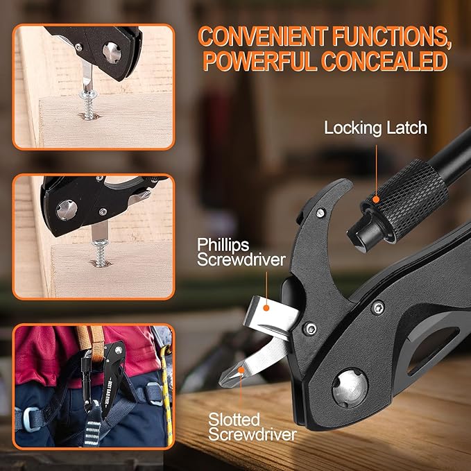 Fathers Day Dad Gifts from Daughter Son, Multitool Carabiner With "Best Dad Ever", Birthday Gifts for Dad Him Husband Boyfriend, Cool Gadgets for Men, Tactical Survival Gear for Camping And Hiking