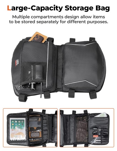 KEMIMOTO X3 Roof Storage Bag, Electric Device Tablet Holder Overhead Bag Compatible with 2017-2025 Can-Am Maverick X3 Max RS DS Turbo R, Black