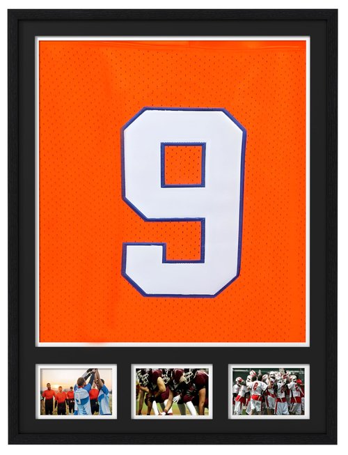 eletecpro 1 Pack Jersey Frame Display Case with HD Acrylic Cover and 2 Mats, Large Shadow Box for Shirt, Jersey and Uniform, Display 4x6 Picture for Wall Decor, Black