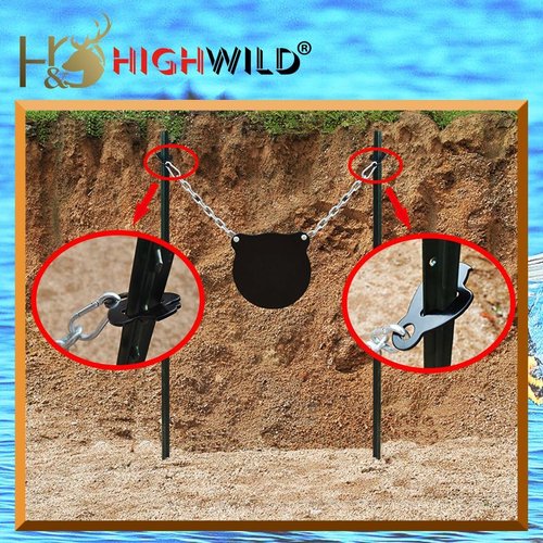 Highwild T-Post Target Hanger (Bald Eagle Style) | AR500 Targets Hanging Chain with S-Hook