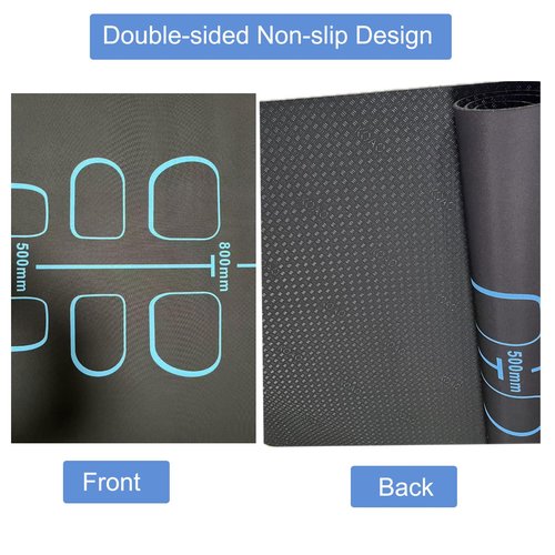 Exercise Equipment Mat with Storage Bag for Ab Roller Wheel Non-Slip Gym Floor Pad 7mm Extra Long Sound Insulation Knee Yoga Mat For Floor Workouts (Blue-Black(B), 71"L X 28"W X 0.28"H)