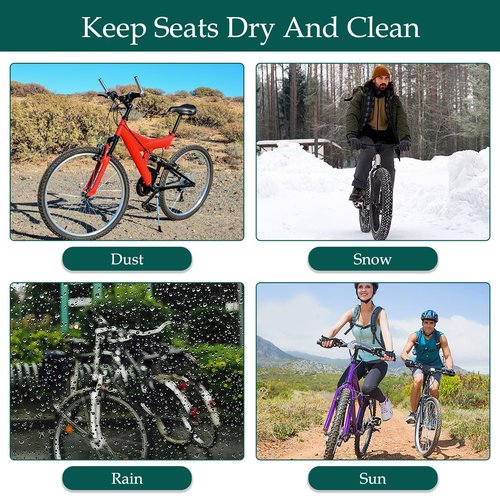GEEHUA Bike Seat Covers, 2Pcs Waterproof Bicycle Seat Cover Bicycle Saddle Rain Dust Cover with Elastic Bike Seat Sun Dust Protector Washable Bike Seat Cushion Cover for Women Men City Mountain