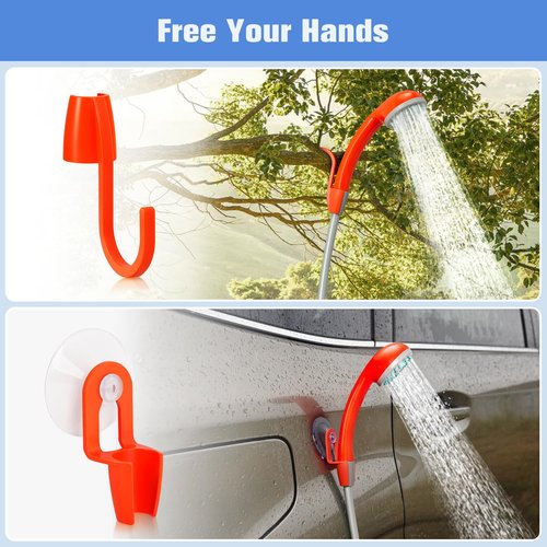 SPACEREST Portable Shower for Camping, Outdoor Electric Shower Rechargeable Battery with LED Light, Showers Pump for Camping, Hiking, Traveling, Car Washing, Pet Bath