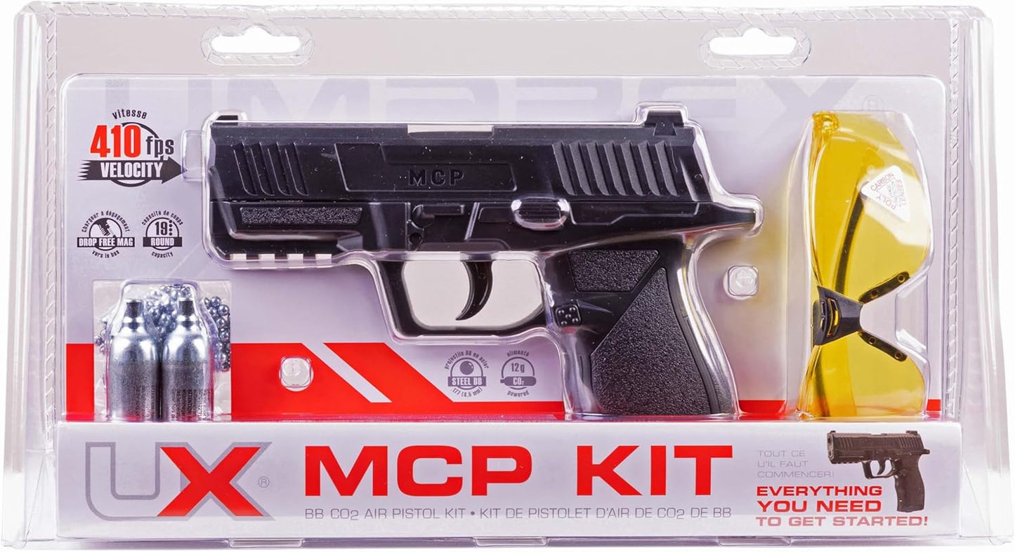 Umarex MCP .177 Caliber BB Gun Air Pistol Kit - Includes BBS, CO2 Cartridges, and Safety Glasses