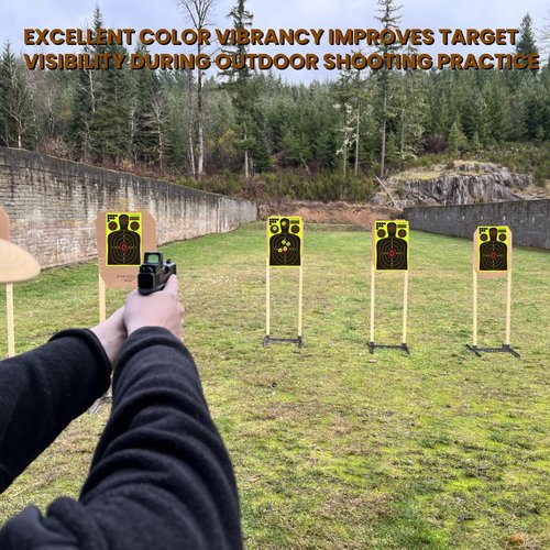 Lipulacer 12x18 inch Silhouette Splatter Shooting Targets, Shooting Bright Yellow Splash Effect Gun Range Targets, Adhesive Paper Target for BB Guns, Airsoft, Rifles and Pistol Shooting Practice