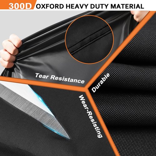 Bike Cover for 2 or 3 Bikes Outdoor Waterproof, 300D Oxford Heavy Duty Bicycle Cover Rain Dust UV Wind Proof Bike Tarp with Reflective Strips Storage Bag for Mountain Road Electric Bike