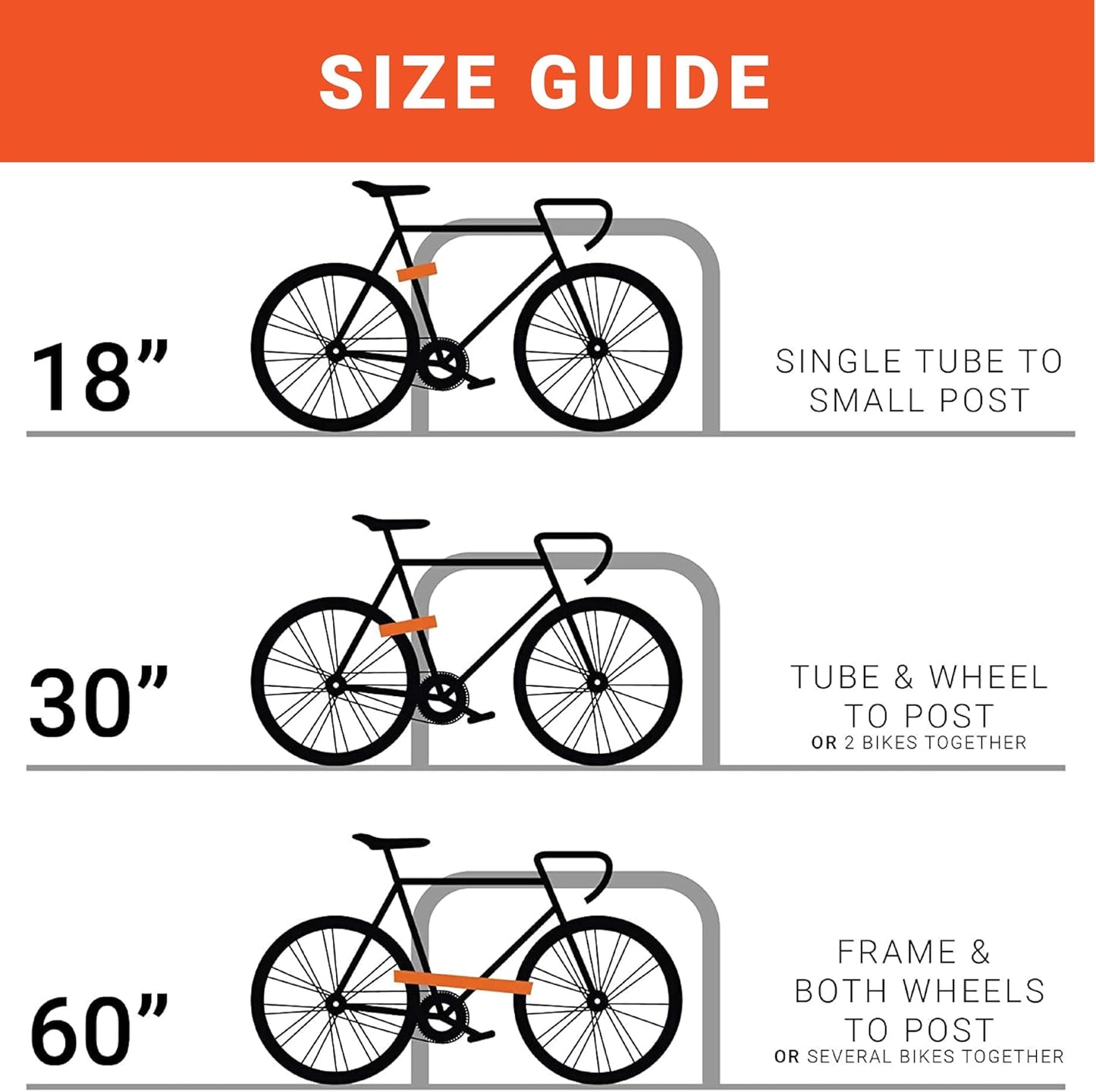 OTTOLOCK Cinch Lock - Lightweight Anti Theft Compact Combination Bike Lock, Ideal for Quick Stops, Bicycle Accessories, Stealth Black, 30 Inch