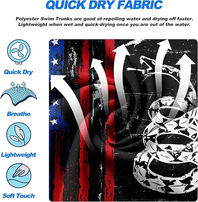 Mens Swim Trunks Quick Dry Board Shorts with Mesh Lining, Breathable Surf Beach Shorts Swimwear Bathing Suits