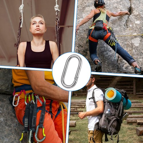 2pcs 4 Inch Carabiner Clip Oval Carabiner Clip Heavy Duty Carabiner Spring Snap Hook Oval Shape 10x100mm