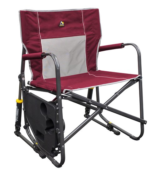 GCI Outdoor Freestyle Rocker Folding Camp Chairs, Rocking Chair and XL Rocking Chair with Side Table