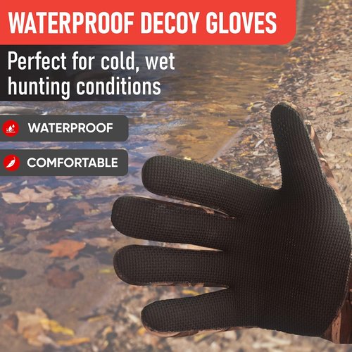 Decoy Gloves Waterfowl Insulated, Wader Gloves Duck Hunting Accessories and Gear, Hunting Gloves for Men Cold Weather, Waterfowl Gloves, Waterfowl Gloves Waterproof Camo Gloves for Men Hunting