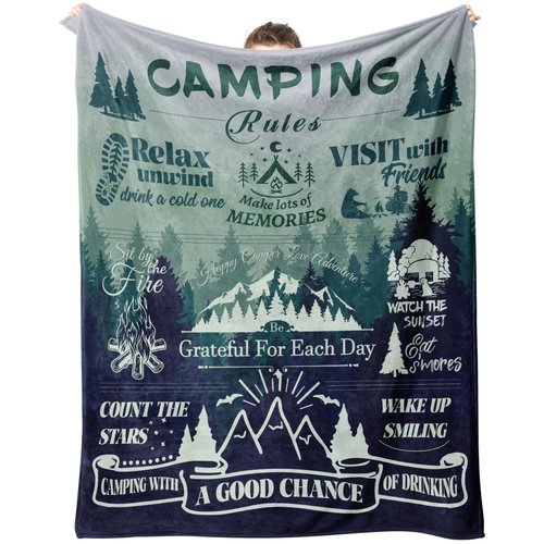 BXZWLK Camping Camper Gifts, Camping Lovers Gift Ideas for Men Women, Best Gifts for Rv Owners, Campsite Outdoors RV Travel Hiking Bed Sofa Couch 60"x50"