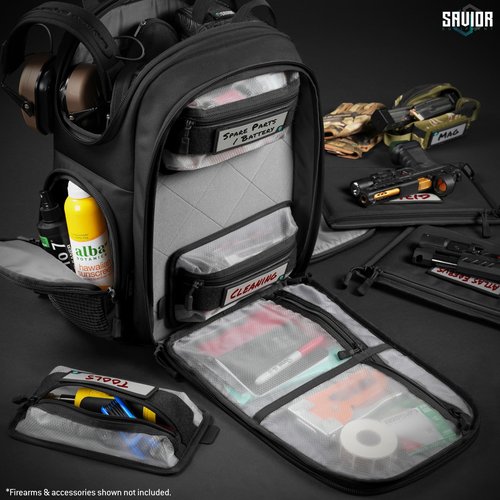 Savior Equipment Core Tactical Mesh Zipper Pouch, 9" x 5" Modular EDC Tool Organizer w/Writable ID Patches, 2-Pack, Gray
