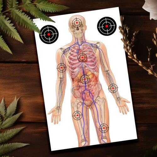 50 PCS 23 x 35’’ Silhouette Paper Targets Human Silhouette Target Anatomical Targets Medically Designed Targets Life Size Human Paper Targets Range Anatomical Target for Practice