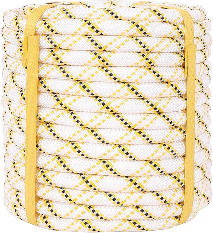 Arborist Rope Climbing Rope 48 Strands Polyester Rope(1/2in x 100 ft) for Climbing Tree Swing Pulling Sailing