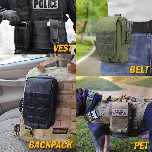 TANSOLE TAN SOLE Molle Pouches for Men EDC Utility Tactical Belt Phone Bag for Molle Plate Carrier Vest Backpack Duty Belt Accessories Multicam Gear Organizer Small Pouch (US-ArmyGreen)