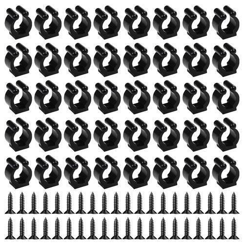 40 PCS Fishing Rod Clips, Wall Mounted Fishing Rod Holders, Billiards Snooker Cue Locating Clip Holder, for Fishing-Rods Billiards Cues Storage Rack