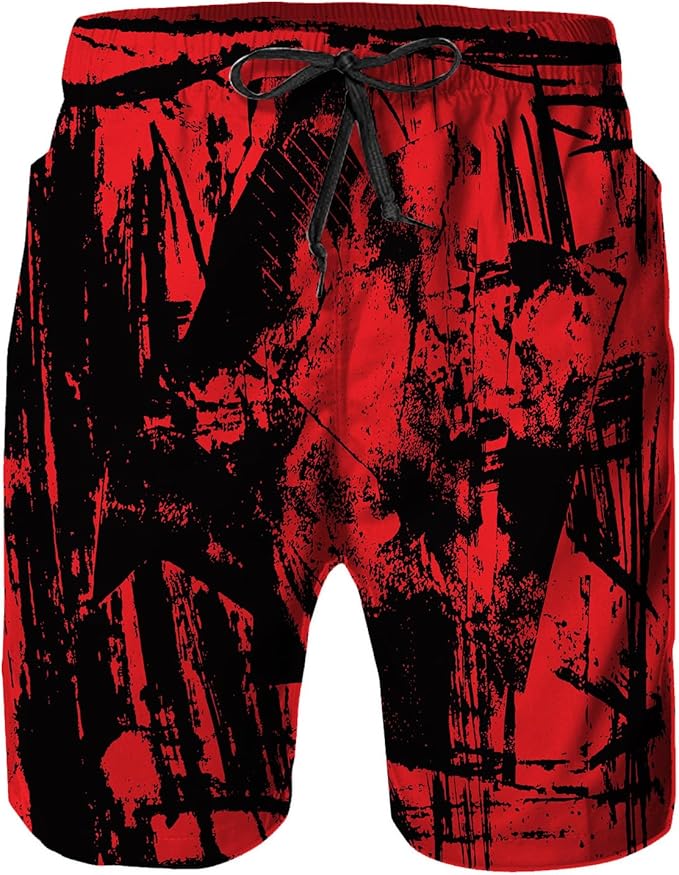 Mens Swim Trunks with Mesh Lining,Quick Dry Swimsuit Board Shorts Beach Pants Swimwear Bathing Suits