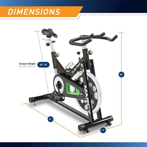 Marcy XJ-3220 Club Revolution Exercise Bike for Cardio Fitness - Black