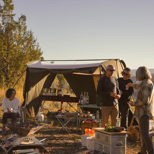 Springbar Leisure Port Canvas Canopy Shade Tent Convertible Pop-Up Shelter (OD Green)