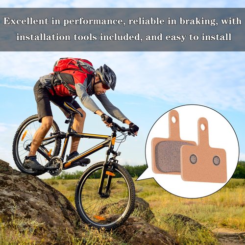 Gulfmew 4 Pairs Sintered Metal Bike Disc Brake Pads Compatible with Sram Brake Pads, Compatible with Nutt Hydraulic