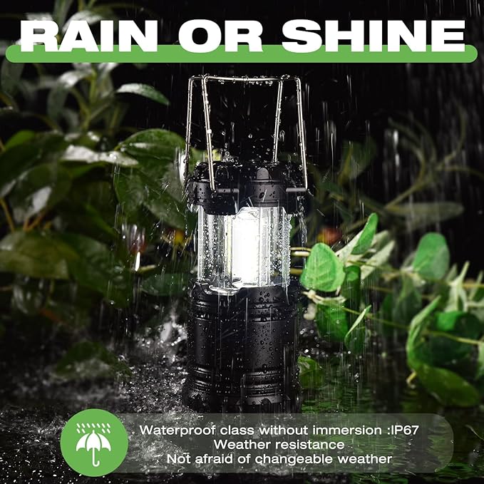 Lantern Collapsible Camping Light, Battery Operated Lanterns LED Super Bright for Power Outages Indoor Emergency Outdoor Camping Hiking Kit (COB-4)