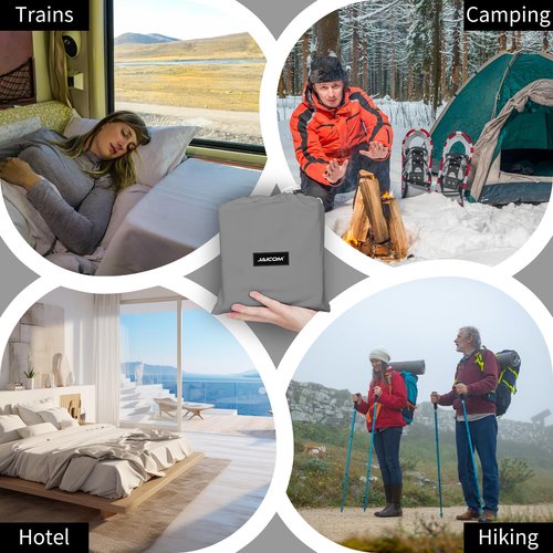 JAICOM Sleeping Bag Liner - Travel Sheet & Adult Sleep Sack, Lightweight Double Travel Sheet Camping Sheets for Backpacking, Hotels & Hostels, Outdoor