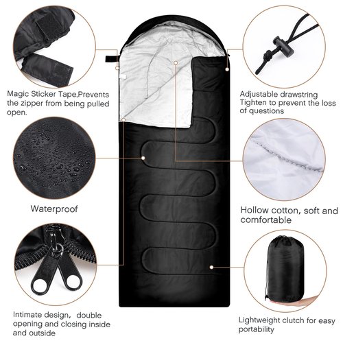 Preboun 24 Sleeping Bags Winter Beanies Gloves Set for Homeless Warm or Cold Weather Sleeping Bags Winter Hat and Gloves Pack for Backpacking Camping Hiking Homeless Supplies(Classic Color)
