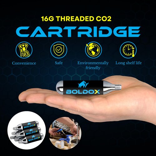 Boldox 16g CO2 Threaded Cartridges AC Drain Gun - C02 Powered HVAC Tools for The DIY Homeowner to Clear Buildup & Debris in AC Drain Tubes with CO2 Drain Gun - 25-Pack 16g CO2 Cartridges