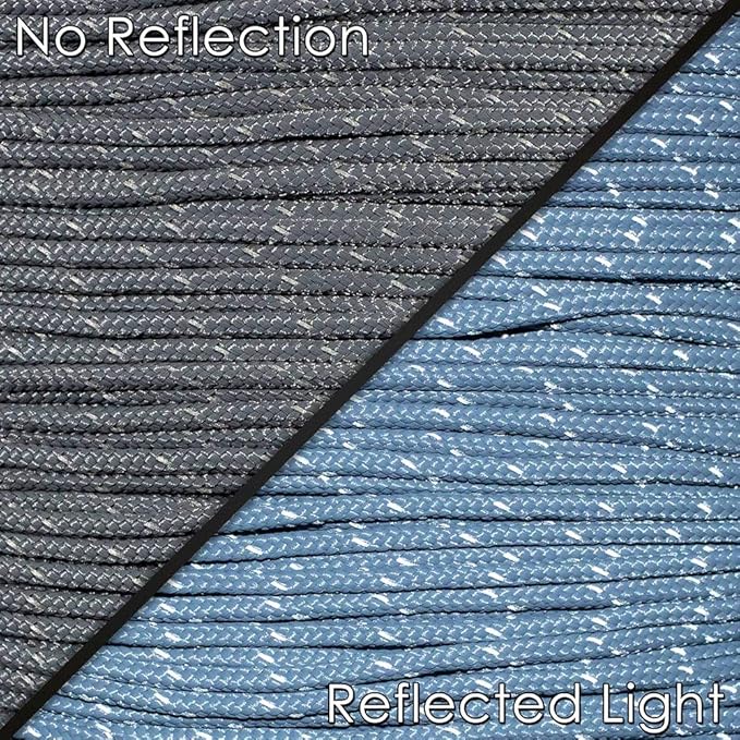 West Coast Paracord – 95 Tensile Strength - 1 Strand Reflective Paracord (10 Feet, Gray)