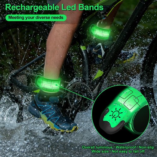 UMIKOOL DIRECT LED Armband Rechargeable for Night Running Walking(2 Pack), High Visibility LED Slap Armband Reflective Running Gear, 6 Colors & 3 Modes Adjustable Light Up Armbands for Men Women Kids