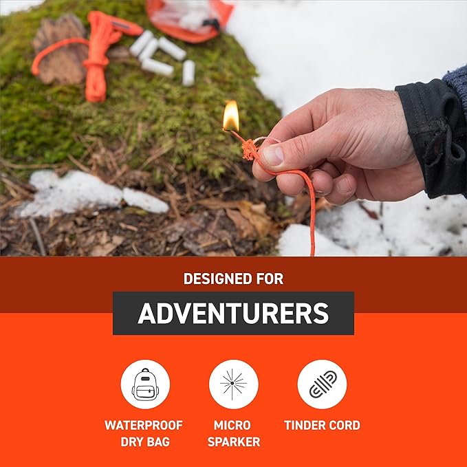 S.O.L. Survive Outdoors Longer Survival Fire Lite Kit & Dry Bag - (Pack of 2)
