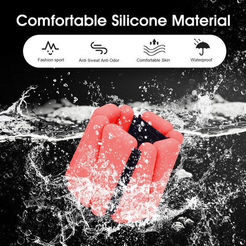 Adjustable Wrist Weights Set of 2, Silicone Weight Bracelets (1Lbs Each) Fits for Women & Men, Wearable Ankle & Wrist Weights, Suitable for Yoga, Pilates, Dance, Pool Exercises, Jogging (Red)