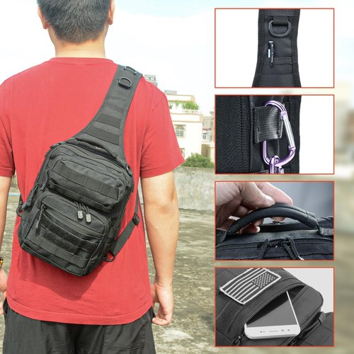 gracedon Tactical Chest Backpack Sling bag Pack Military Molle Assault Range Bags for Outdoor Sports Travel
