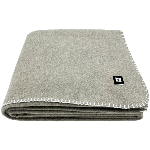 EKTOS 100% Virgin Wool Blanket, 90" x 66", Heavy Duty Camp Gear, Cold Weather Bedding (Light Gray, Twin Size)