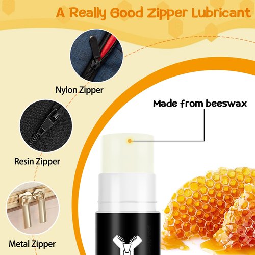 Shupakul 2 Pcs Hunting Zipper Wax Sticks-Portable Snap and Zipper Lubricant-Wax Snap and Zipper Lube for Hunting Clothes Ice Fishing Tents Blinds
