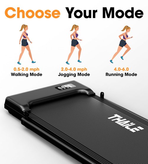 THAILE Walking Pad Treadmill with Handle Bar, 3 in 1 Folding Walking Pad, PortableTreadmill for Home Office with 330lbs Capacity, Bluetooth, App and Remote Control, 4/6mph