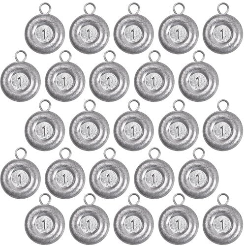 24pcs Sinkers Fishing Weights Coin Disc Sinker Fishing Sinkers Weights for Saltwater Trolling Catfishing Weight Sinker Fishing Tackle Gear (A-1oz-24pack)