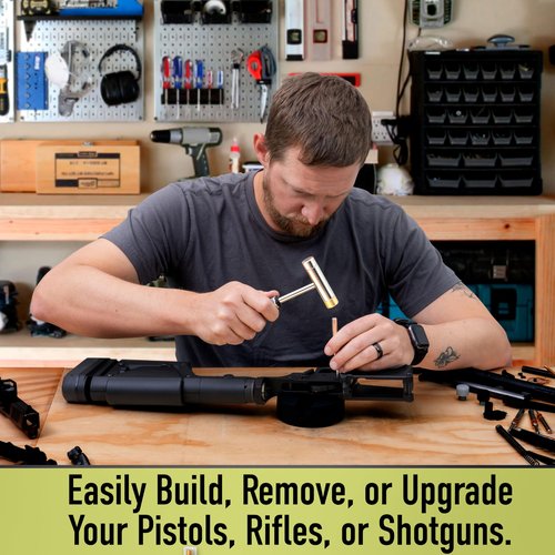 Wild Shot Deluxe Gun Cleaning/Gunsmithing Kit - Aluminum Bullet-Shaped Storage Case, Brass Rods, Wire Brushes, Mops, Adaptors, Slotted Patch Holders, Patches, Brush, Cleaning Pick, Empty Oil Bottle