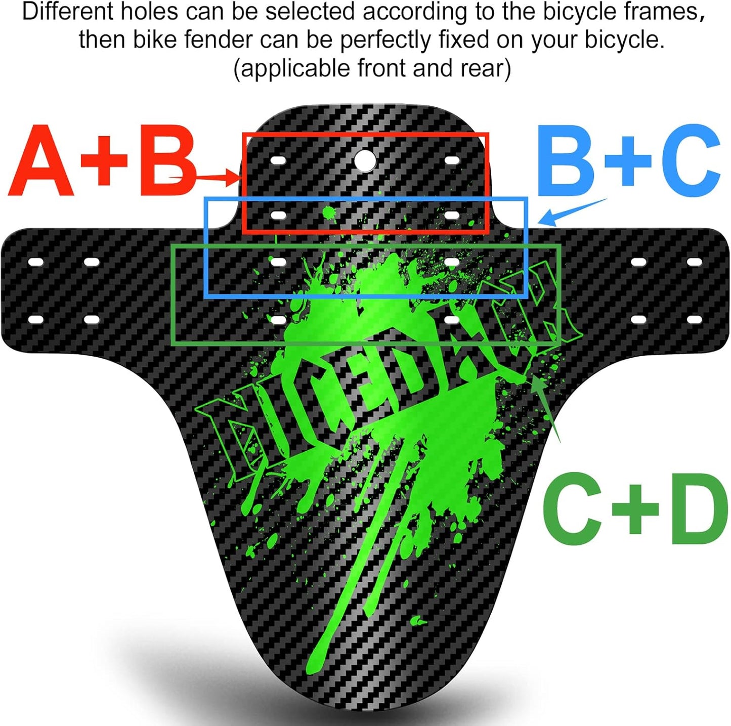 NICEDACK Bike Fender, Adjustable MTB Mud Guard, Front and Rear Compatible Mudguards, Fits 650B 20" 26" 27.5" 29 inch Fat Tire Bikes and All Disc Brake Bicycles